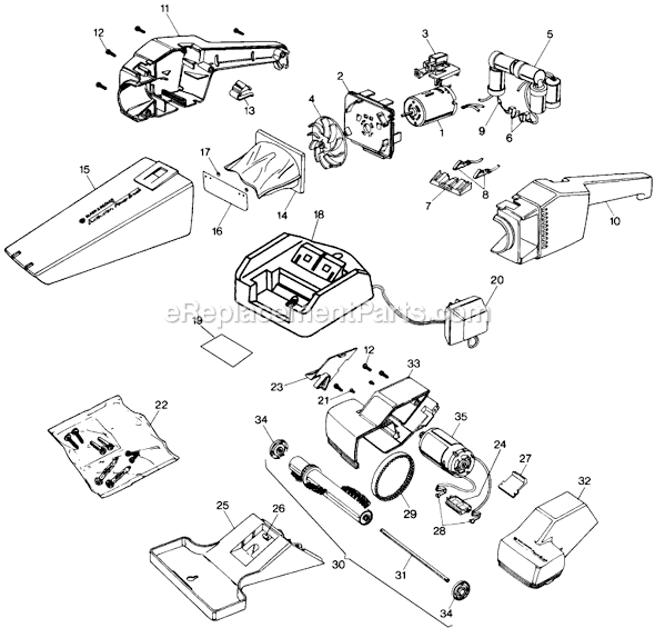 Page A Diagram and Parts List for 9330A Type 5 Black and Decker Hand Vacuum